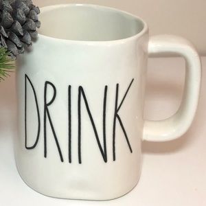 Rae Dunn “DRINK” Coffee Tea Mug Cream Ivory White